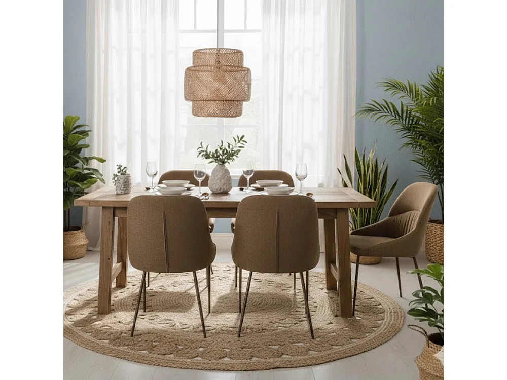 Shell, Set di 4 Sedia in tessuto easy-clean con gambe in metallo verniciato (54cm X 63cm H. 89cm)| Duzzle