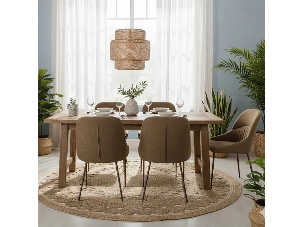 Shell, Set di 4 Sedia in tessuto easy-clean con gambe in metallo verniciato (54cm X 63cm H. 89cm)