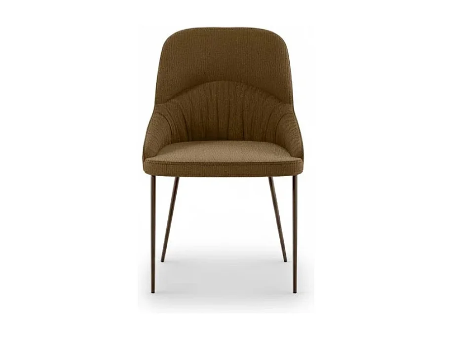 Shell, Set di 4 Sedia in tessuto easy-clean con gambe in metallo verniciato (54cm X 63cm H. 89cm)