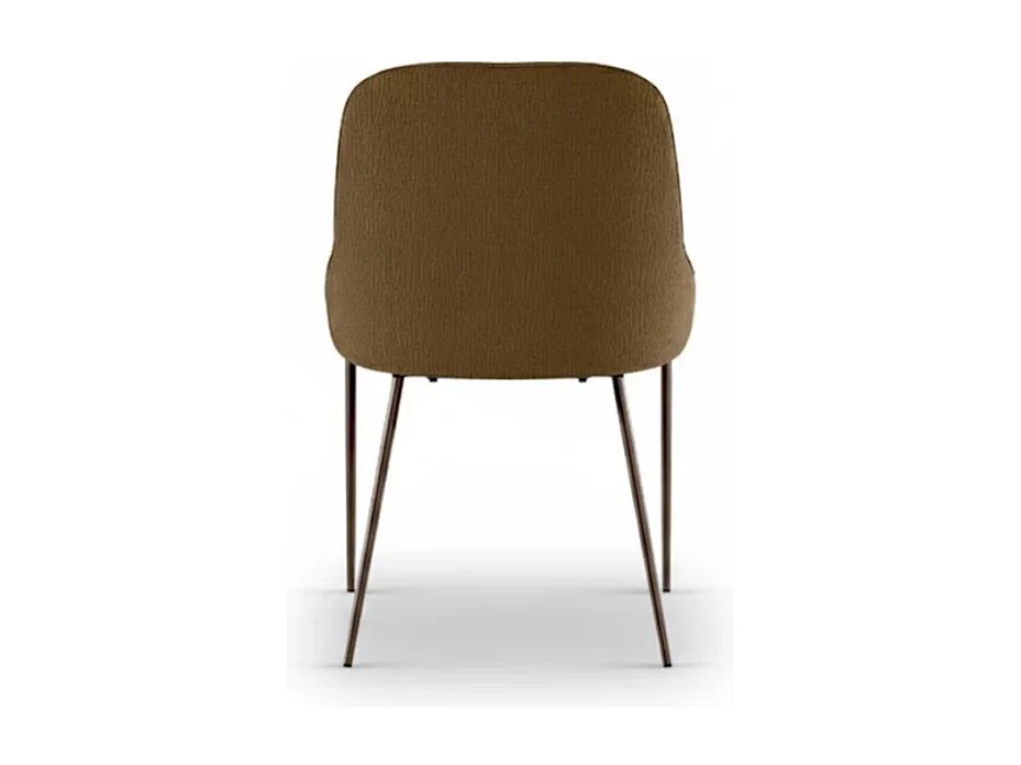 Shell, Set di 4 Sedia in tessuto easy-clean con gambe in metallo verniciato (54cm X 63cm H. 89cm)