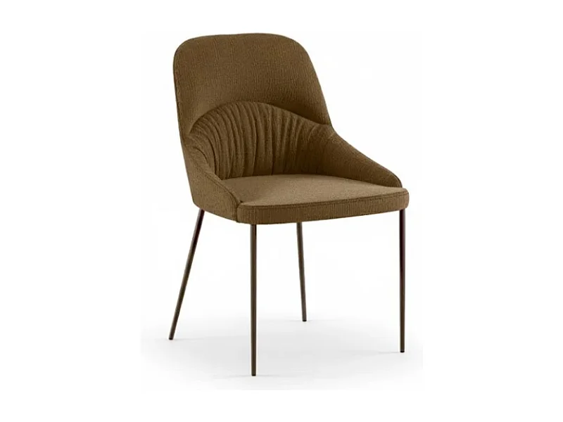 Shell, Set di 4 Sedia in tessuto easy-clean con gambe in metallo verniciato (54cm X 63cm H. 89cm)| Duzzle