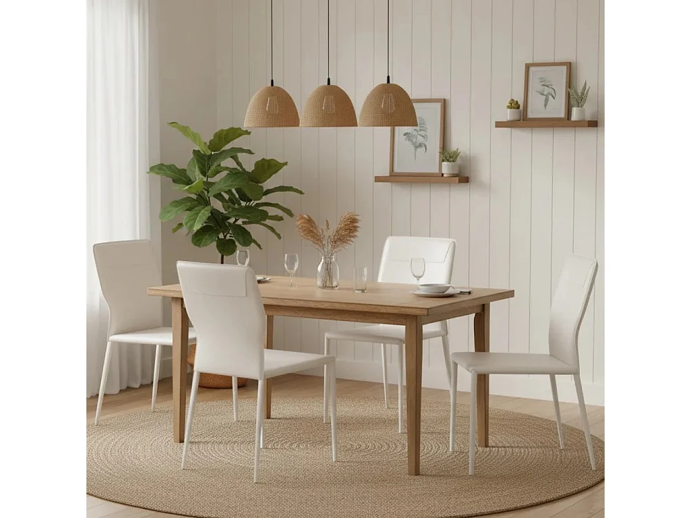 Lara, Set di 2 Sedia in similcuoio (56cm X 44cm H. 86.5cm)