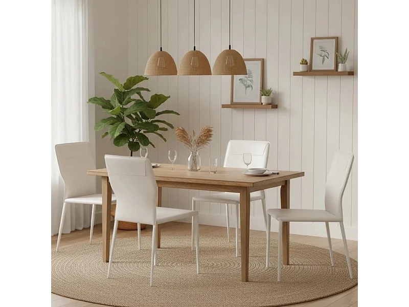 Lara, Set di 2 Sedia in similcuoio (56cm X 44cm H. 86.5cm)