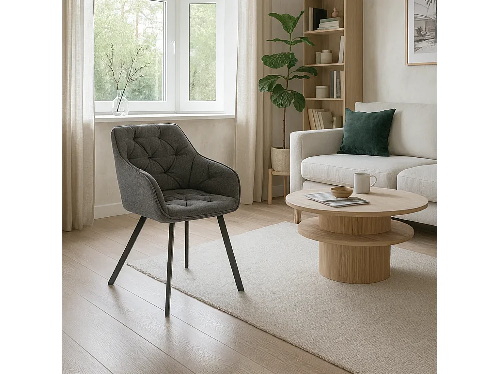 Thalia, Set di 2 Sedia in tessuto (60cm X 55cm H. 79cm)| Duzzle