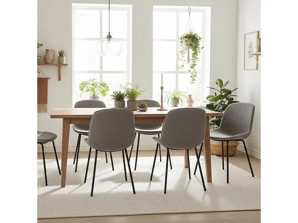 Adhara, Set di 4 Sedia in tessuto (57cm X 46cm H. 80cm)| Duzzle