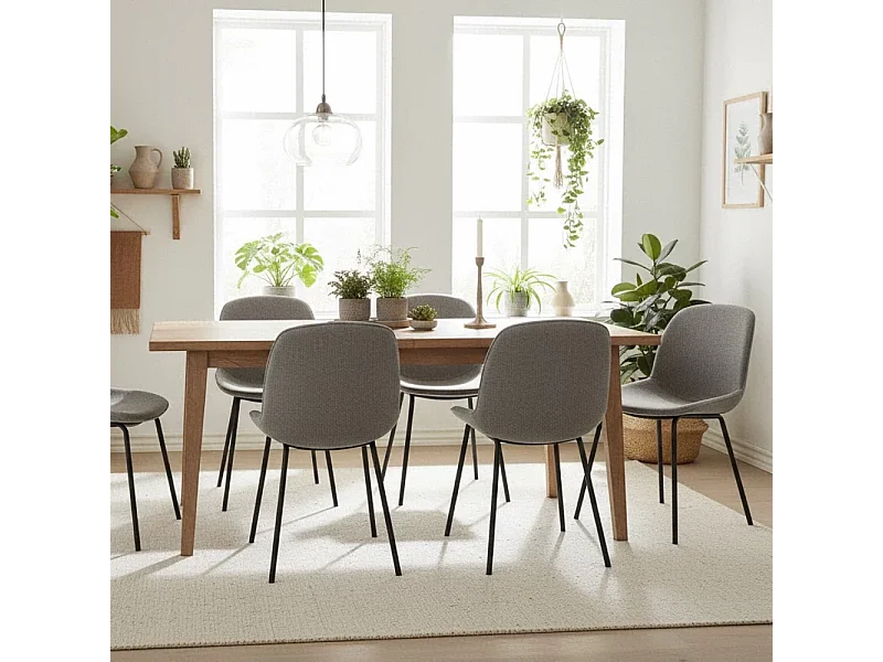 Adhara, Set di 4 Sedia in tessuto (57cm X 46cm H. 80cm)