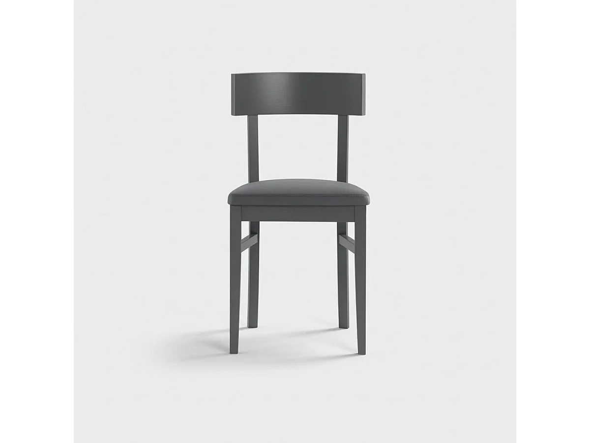 2er-Set Küchenstühle aus lackiertem Holz mit Kunstleder-Sitzfläche Zaira