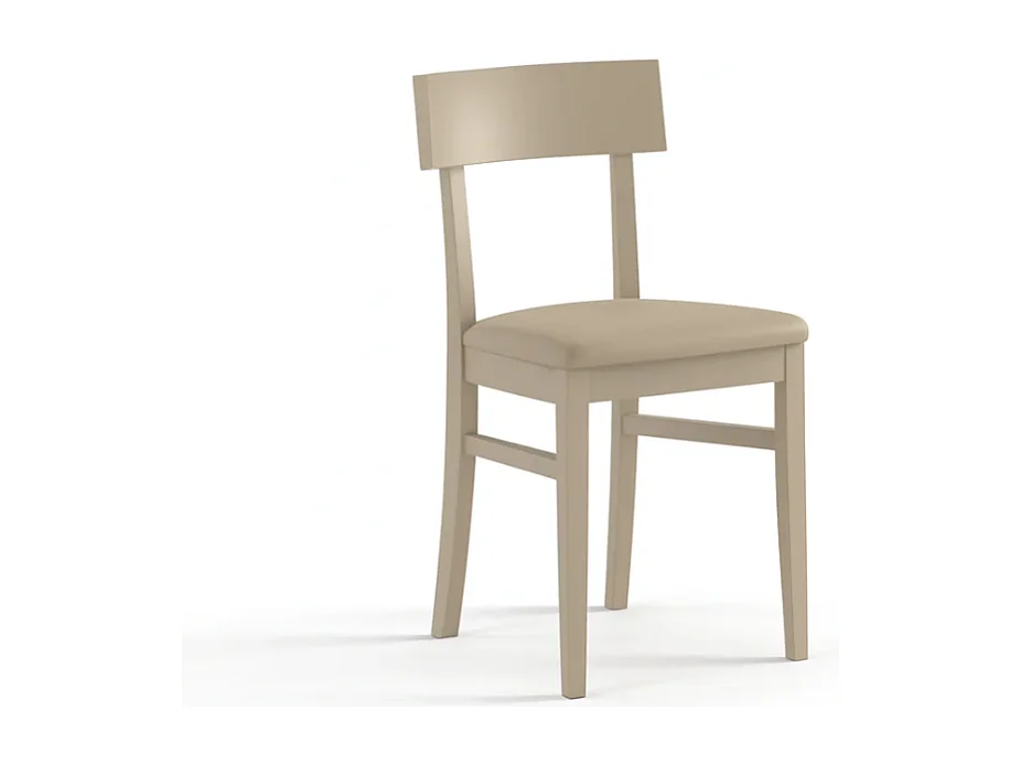 2er-Set Küchenstühle aus lackiertem Holz mit Kunstleder-Sitzfläche Zaira