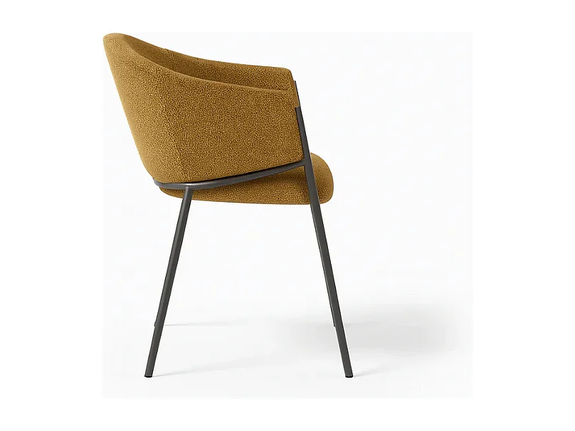 Duna, Set di 2 Sedia in tessuto easy-clean con gambe in metallo verniciato (53cm X 60cm H. 78cm)| Duzzle