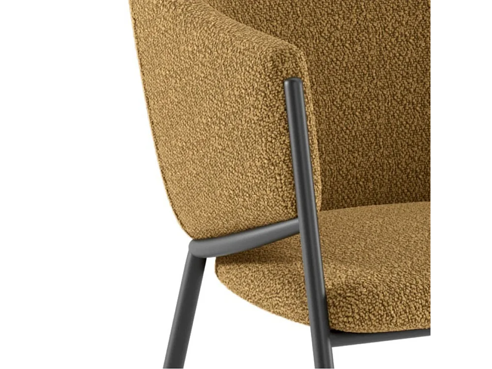 Duna, Set di 2 Sedia in tessuto easy-clean con gambe in metallo verniciato (53cm X 60cm H. 78cm)| Duzzle