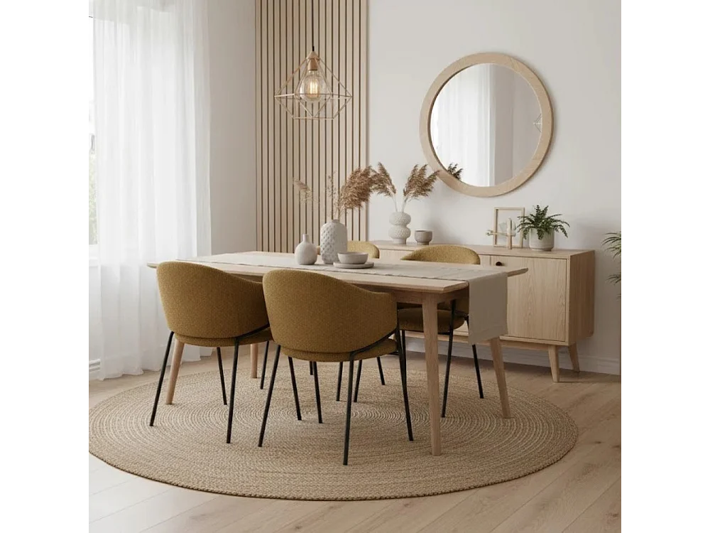 Duna, Set di 2 Sedia in tessuto easy-clean con gambe in metallo verniciato (53cm X 60cm H. 78cm)