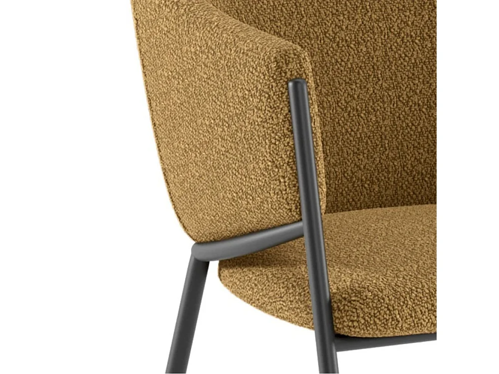 Duna, Set di 2 Sedia in tessuto easy-clean con gambe in metallo verniciato (53cm X 60cm H. 78cm)