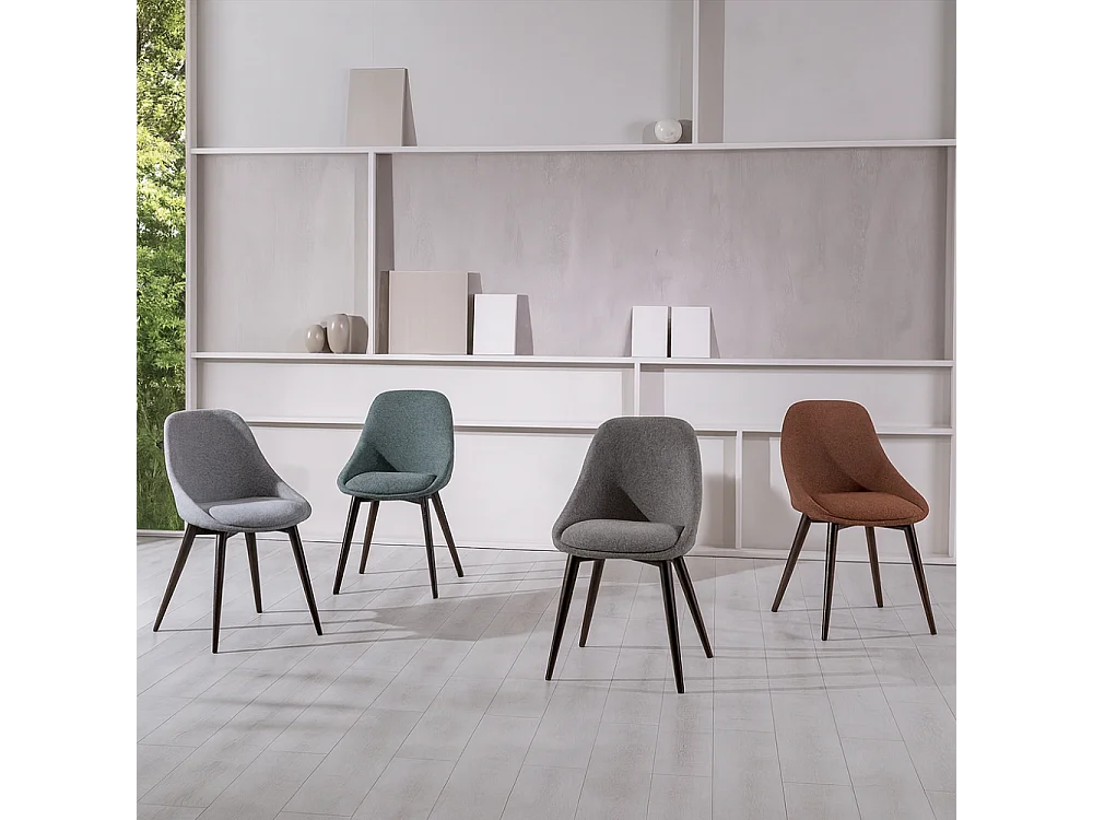 Delphi, Set di 4 Sedia in tessuto (58cm X 49cm H. 85cm)| Duzzle