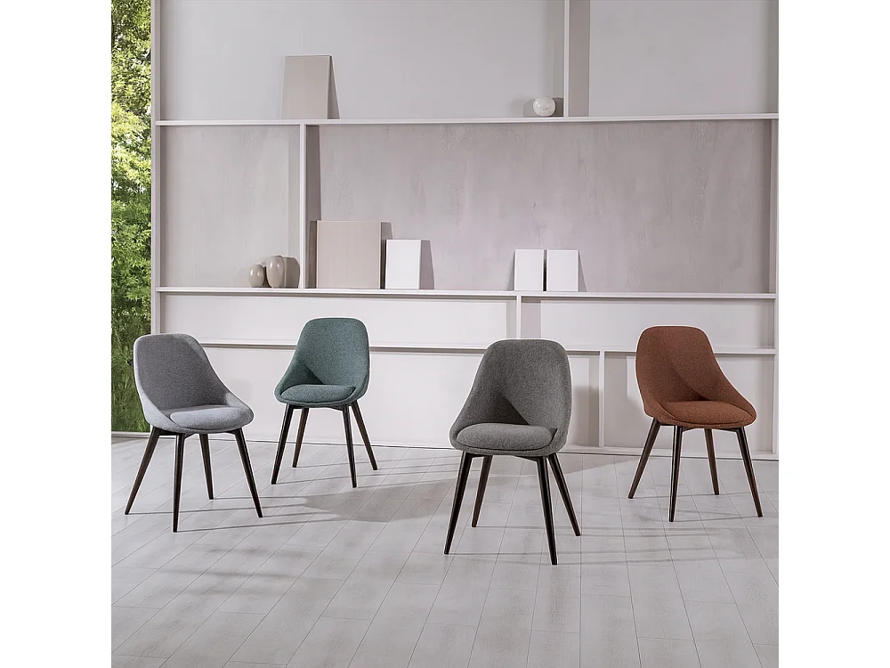Delphi, Set di 4 Sedia in tessuto (58cm X 49cm H. 85cm)
