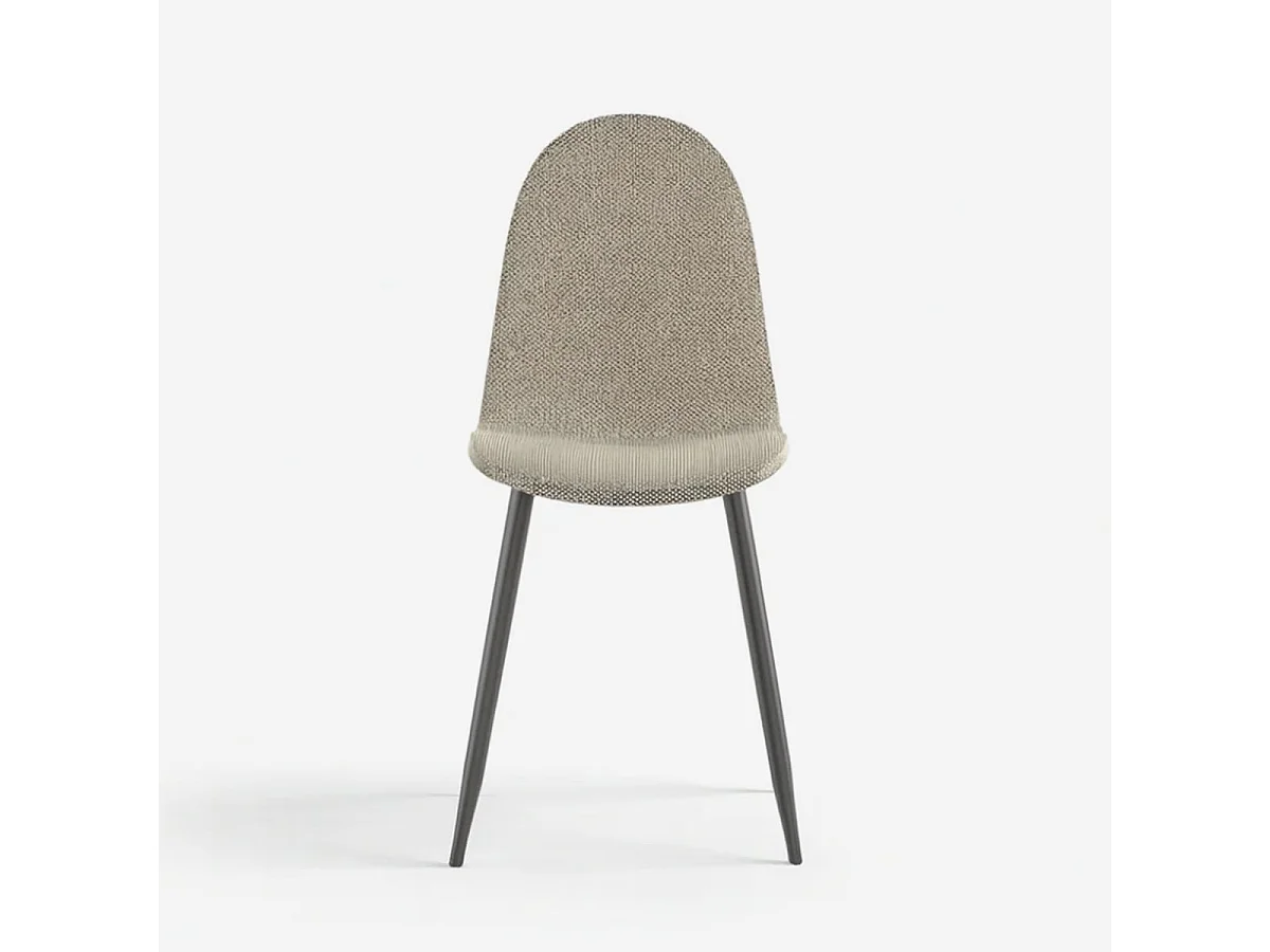 Set de 4 sillas de comedor acolchadas en ratán sintético Vienna - Beige