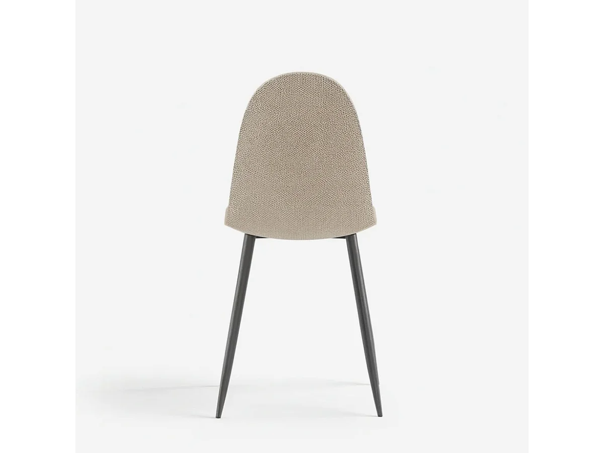 Set de 4 sillas de comedor acolchadas en ratán sintético Vienna - Beige
