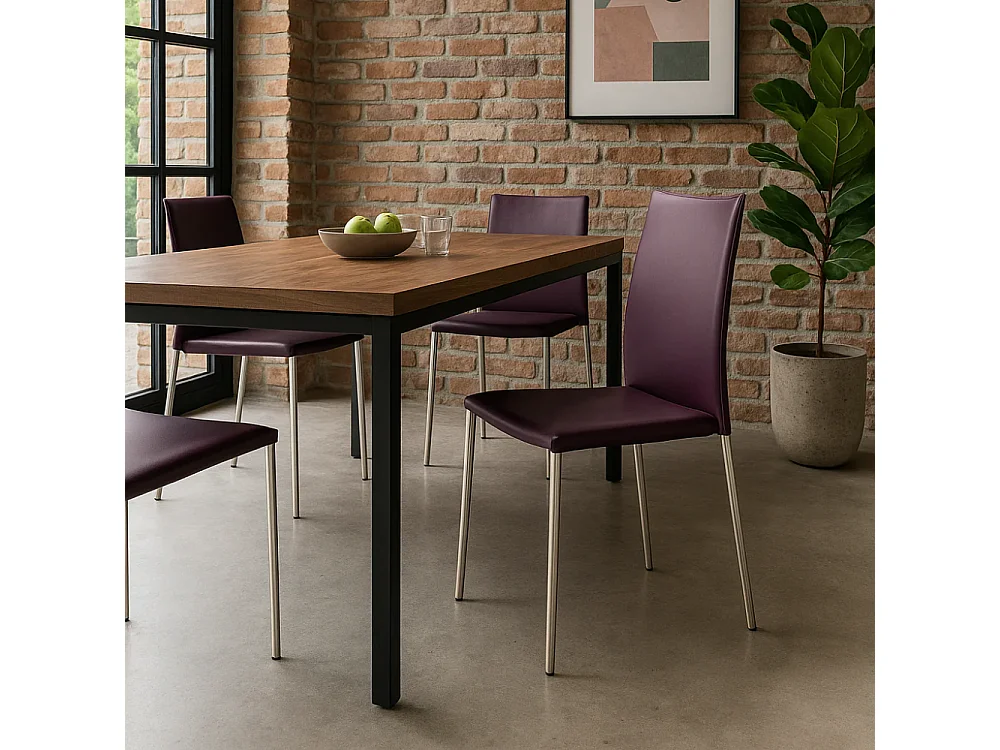 Pimpa, Set di 4 Sedia in similpelle (41.5cm X 44cm H. 85cm)| Duzzle