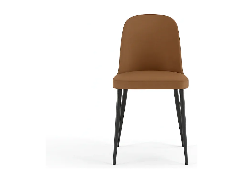 Set de 4 sillas de comedor tapizadas soft-touch con patas de metal Gaelia - Naranja