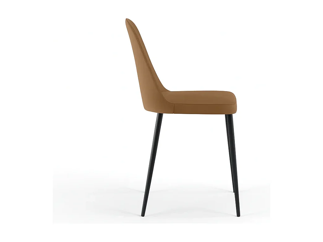 Set de 4 sillas de comedor tapizadas soft-touch con patas de metal Gaelia - Naranja