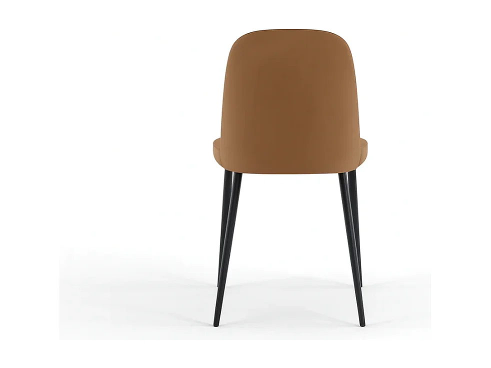 Set de 4 sillas de comedor tapizadas soft-touch con patas de metal Gaelia - Naranja