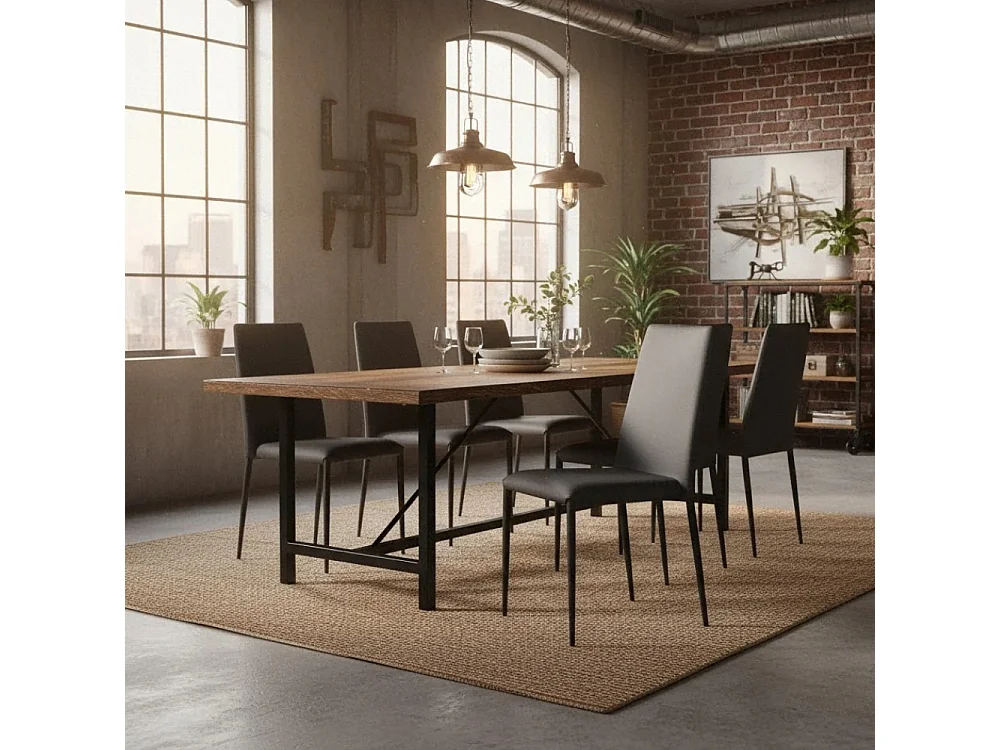 Arianna, Set di 4 Sedia in similpelle (40cm X 42cm H. 96cm)| Duzzle