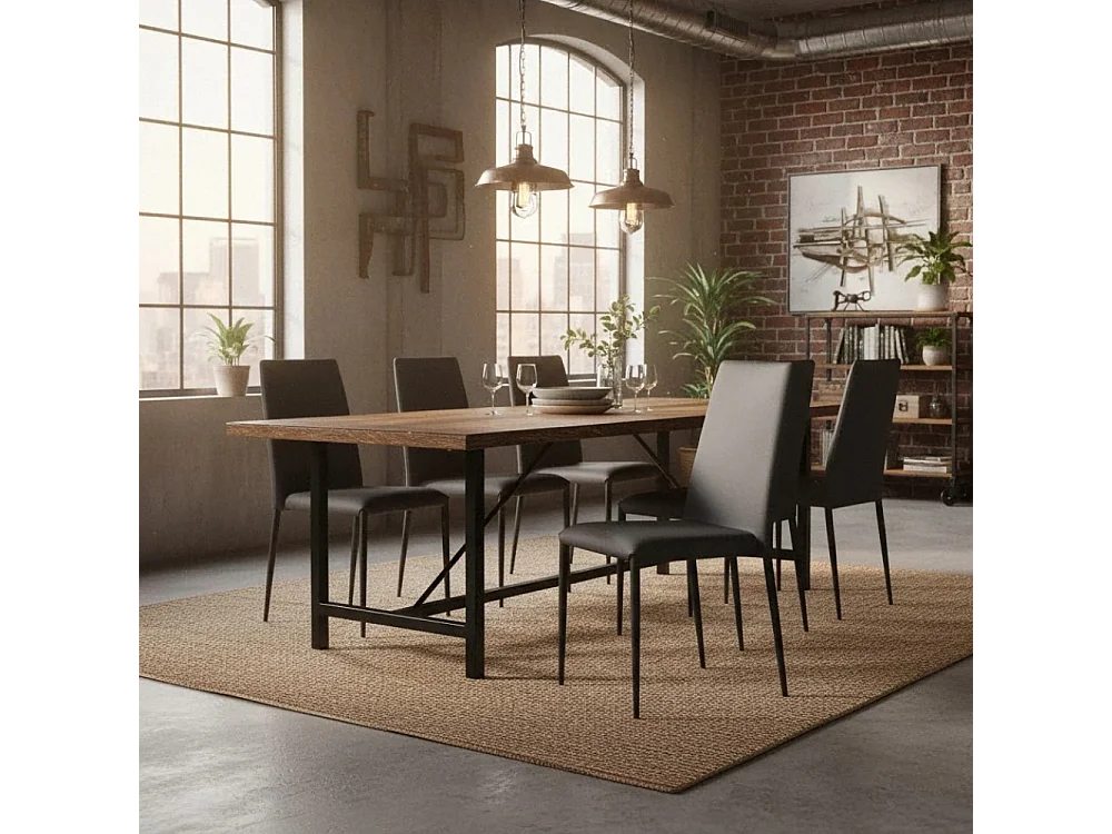 Arianna, Set di 4 Sedia in similpelle (40cm X 42cm H. 96cm)