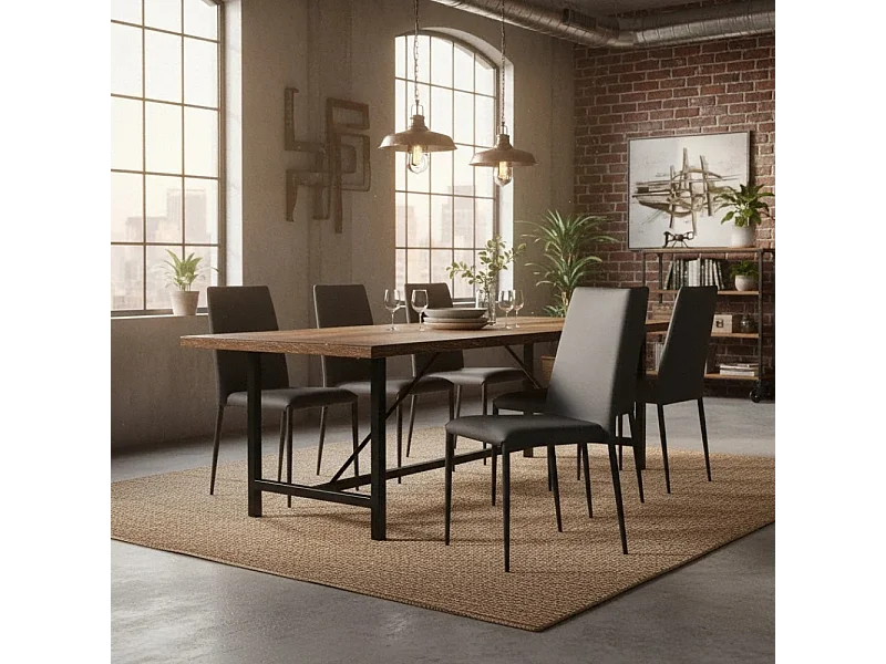 Arianna, Set di 4 Sedia in similpelle (40cm X 42cm H. 96cm)