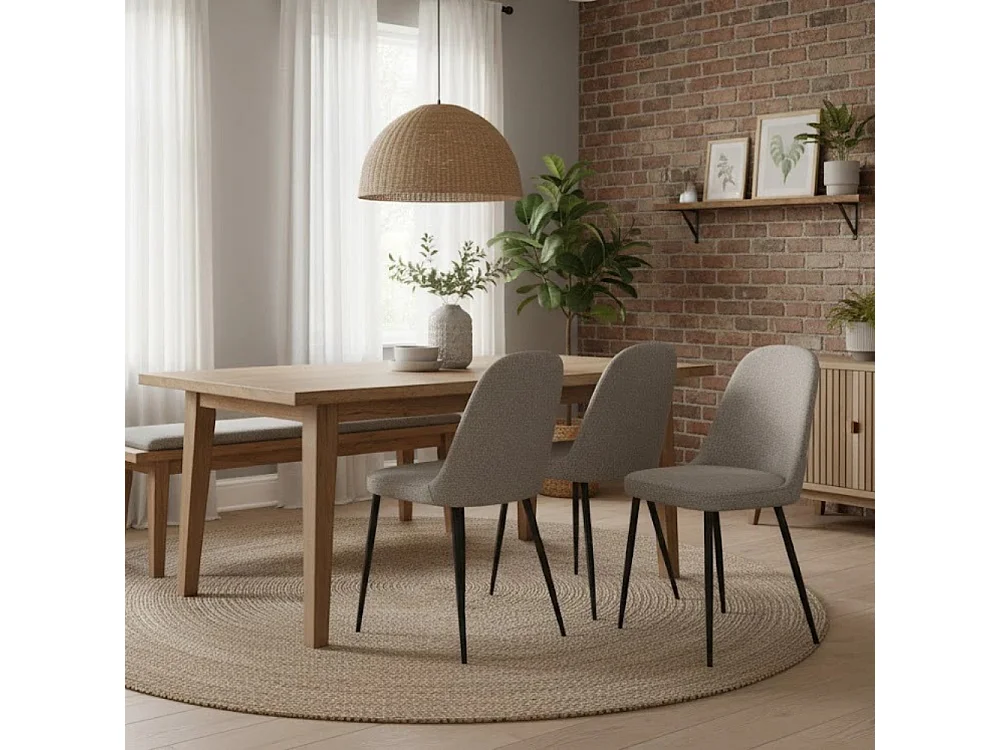 Corvina, Set di 4 Sedia in tessuto (55cm X 46cm H. 85cm)| Duzzle