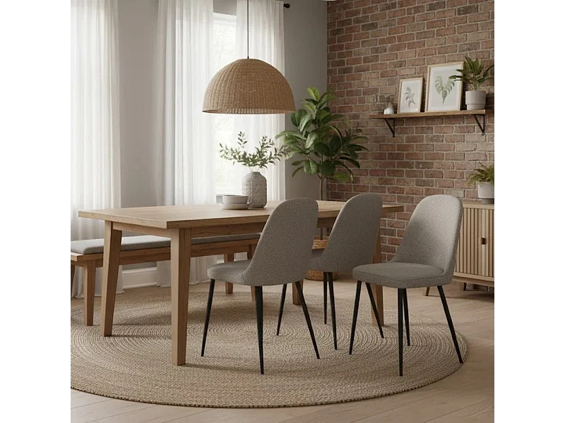 Corvina, Set di 4 Sedia in tessuto (55cm X 46cm H. 85cm)