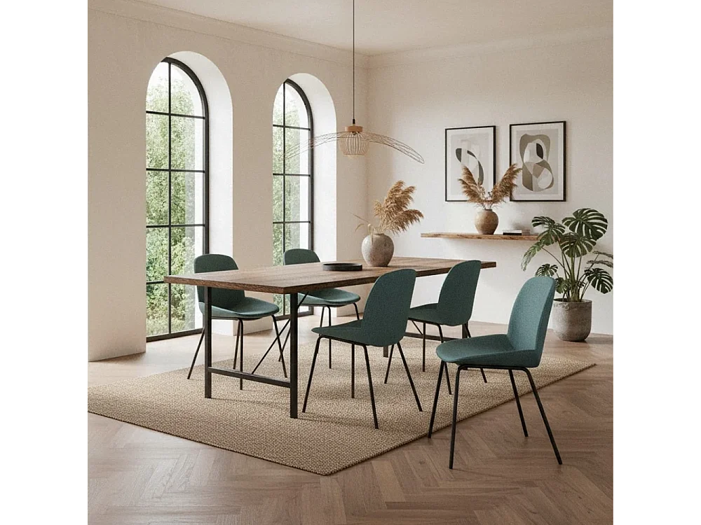 Adhara, Set di 4 Sedia in tessuto (57cm X 46cm H. 80cm)| Duzzle