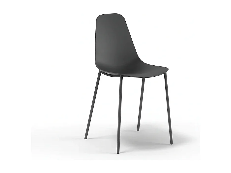 Mira, Set di 4 Sedia in polipropilene (49cm X 48.5cm H. 88cm)| Duzzle