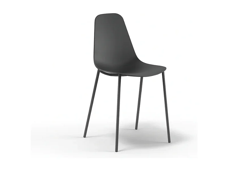 Mira, Set di 4 Sedia in polipropilene (49cm X 48.5cm H. 88cm)| Duzzle