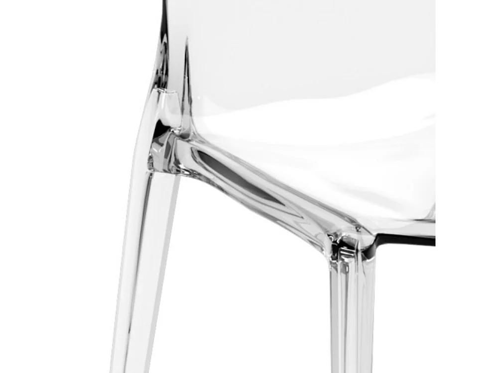 Blink, Set di 4 Sedia con gambe e seduta in policarbonato Trasparente   (46.5cm X 54cm H. 82cm)| Duzzle