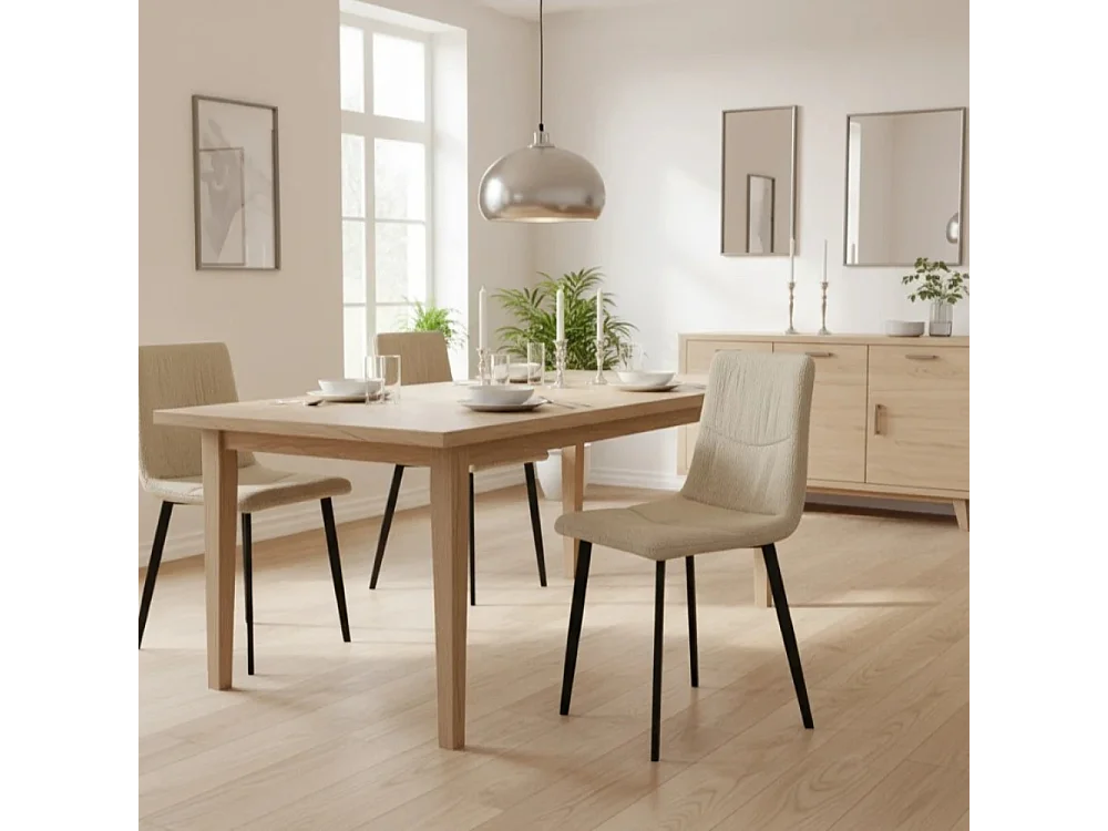 Daisy, Set di 4 Sedia in tessuto easy-clean con gambe in metallo verniciato (46cm X 55cm H. 87.5cm)| Duzzle