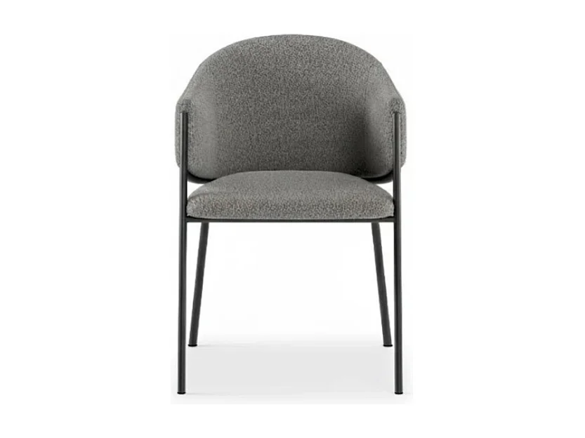 Duna, Set di 2 Sedia in tessuto easy-clean con gambe in metallo verniciato (53cm X 60cm H. 78cm)