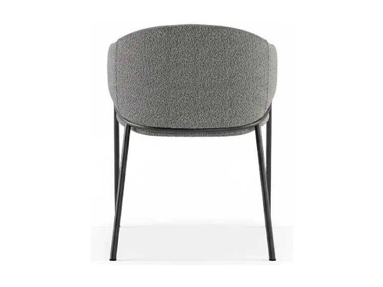 Duna, Set di 2 Sedia in tessuto easy-clean con gambe in metallo verniciato (53cm X 60cm H. 78cm)