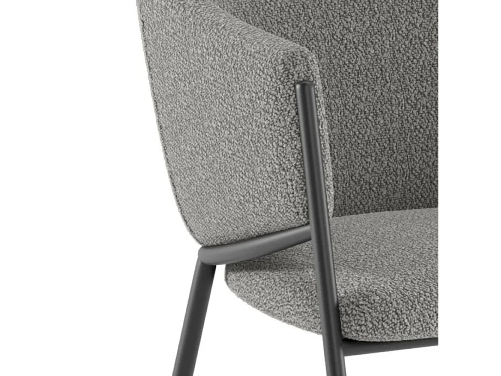 Duna, Set di 2 Sedia in tessuto easy-clean con gambe in metallo verniciato (53cm X 60cm H. 78cm)