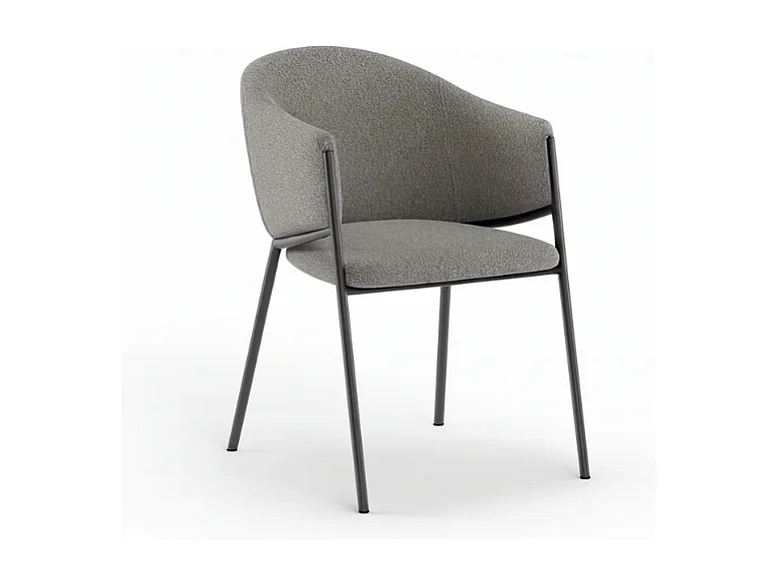 Duna, Set di 2 Sedia in tessuto easy-clean con gambe in metallo verniciato (53cm X 60cm H. 78cm)| Duzzle