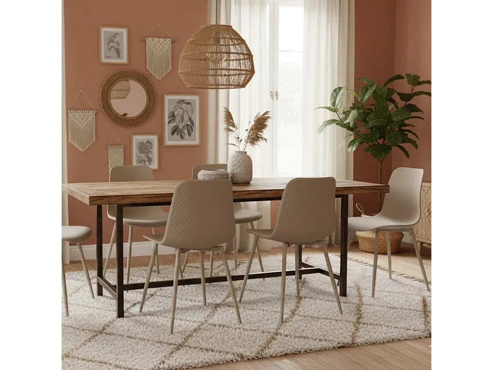 Wave, Set di 4 Sedia in polipropilene con gambe metallo verniciato (50cm X 58cm H. 85cm)| Duzzle