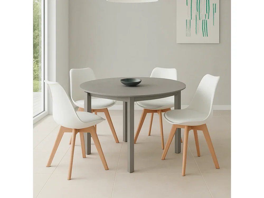 Lola, Set di 4 Sedia in polipropilene (48.5cm X 52cm H. 82cm)| Duzzle