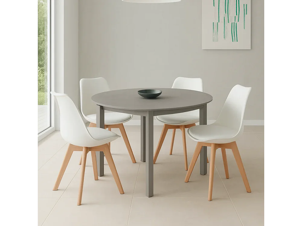 Lola, Set di 4 Sedia in polipropilene (48.5cm X 52cm H. 82cm)| Duzzle