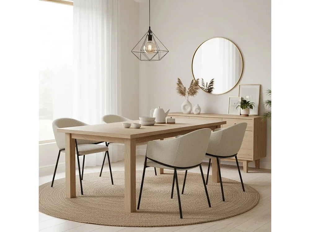 Duna, Set di 2 Sedia in tessuto easy-clean con gambe in metallo verniciato (53cm X 60cm H. 78cm)| Duzzle