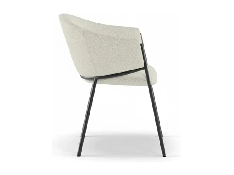 Duna, Set di 2 Sedia in tessuto easy-clean con gambe in metallo verniciato (53cm X 60cm H. 78cm)| Duzzle