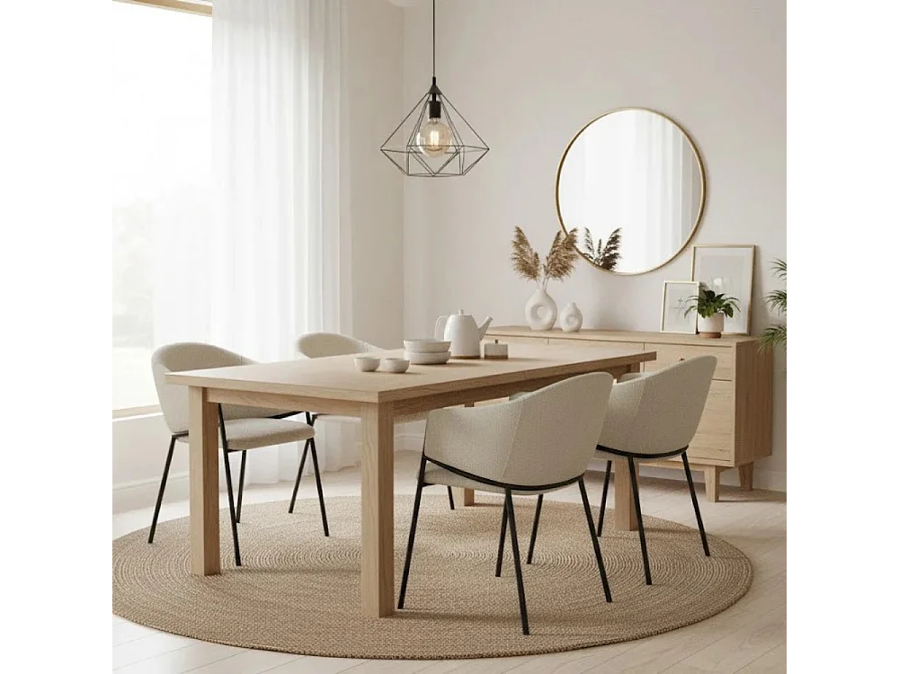 Duna, Set di 2 Sedia in tessuto easy-clean con gambe in metallo verniciato (53cm X 60cm H. 78cm)