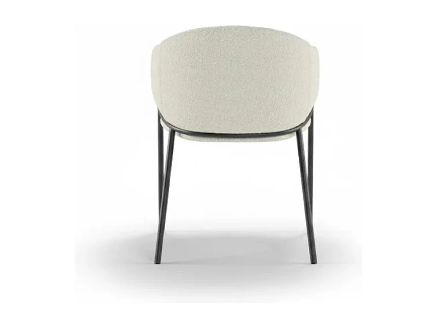 Duna, Set di 2 Sedia in tessuto easy-clean con gambe in metallo verniciato (53cm X 60cm H. 78cm)