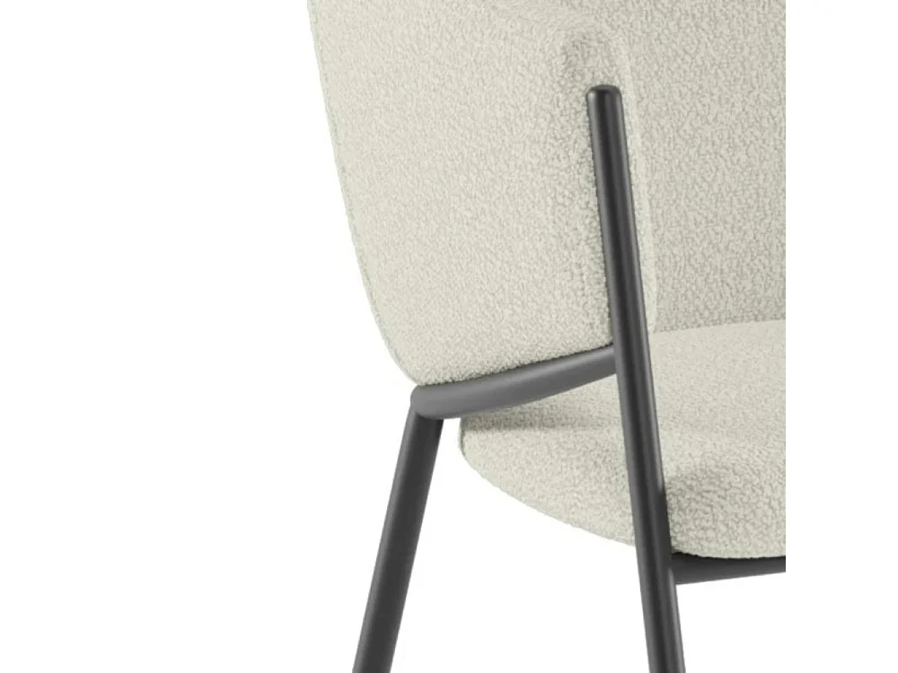 Duna, Set di 2 Sedia in tessuto easy-clean con gambe in metallo verniciato (53cm X 60cm H. 78cm)