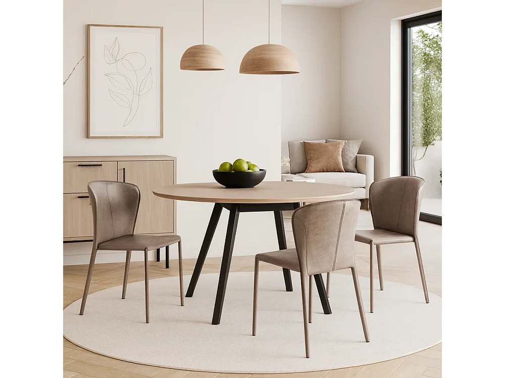 Selene, Set di 4 Sedia in similcuoio (49cm X 56cm H. 82cm)| Duzzle