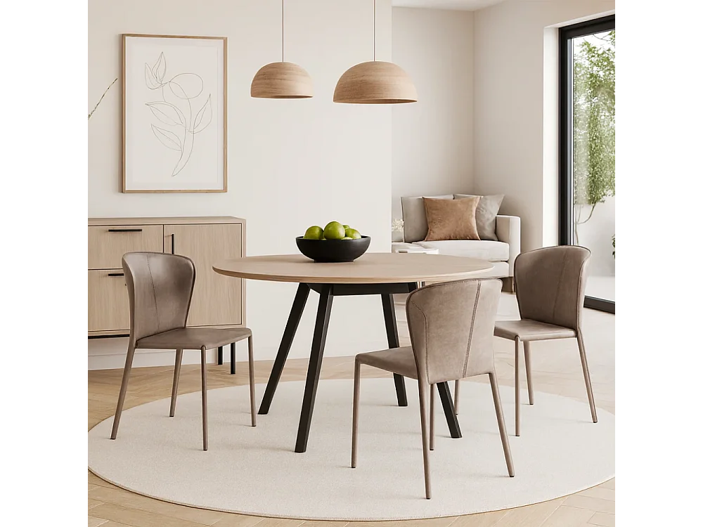 Selene, Set di 4 Sedia in similcuoio (49cm X 56cm H. 82cm)