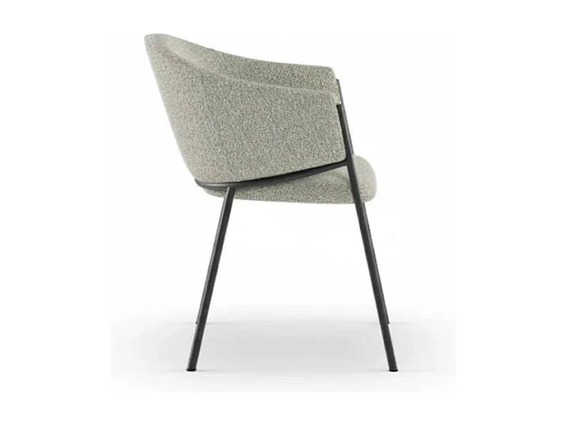 Duna, Set di 2 Sedia in tessuto easy-clean con gambe in metallo verniciato (53cm X 60cm H. 78cm)| Duzzle