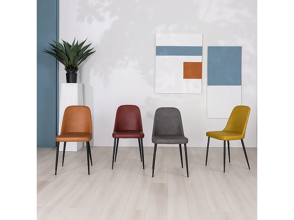 Gaelia, Set di 4 Sedia in soft-touch (52cm X 45cm H. 85cm)